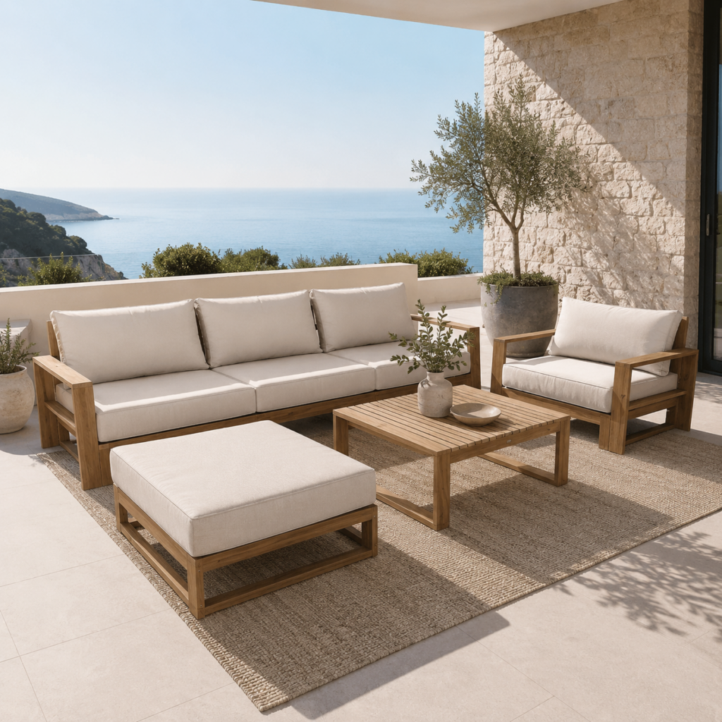 10 salons de jardin où l’été s’installe avec style canape beige bois