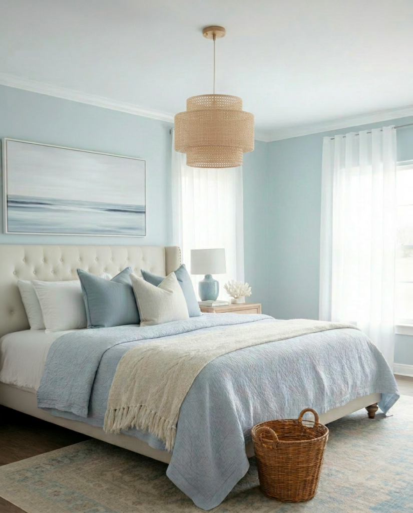 Le bleu bord de mer, la teinte de l'été chambre bleu bord de mer urkalya