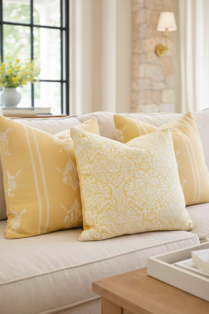 Un souffle jaune citron dans ta déco coussins jaune citron urkalya