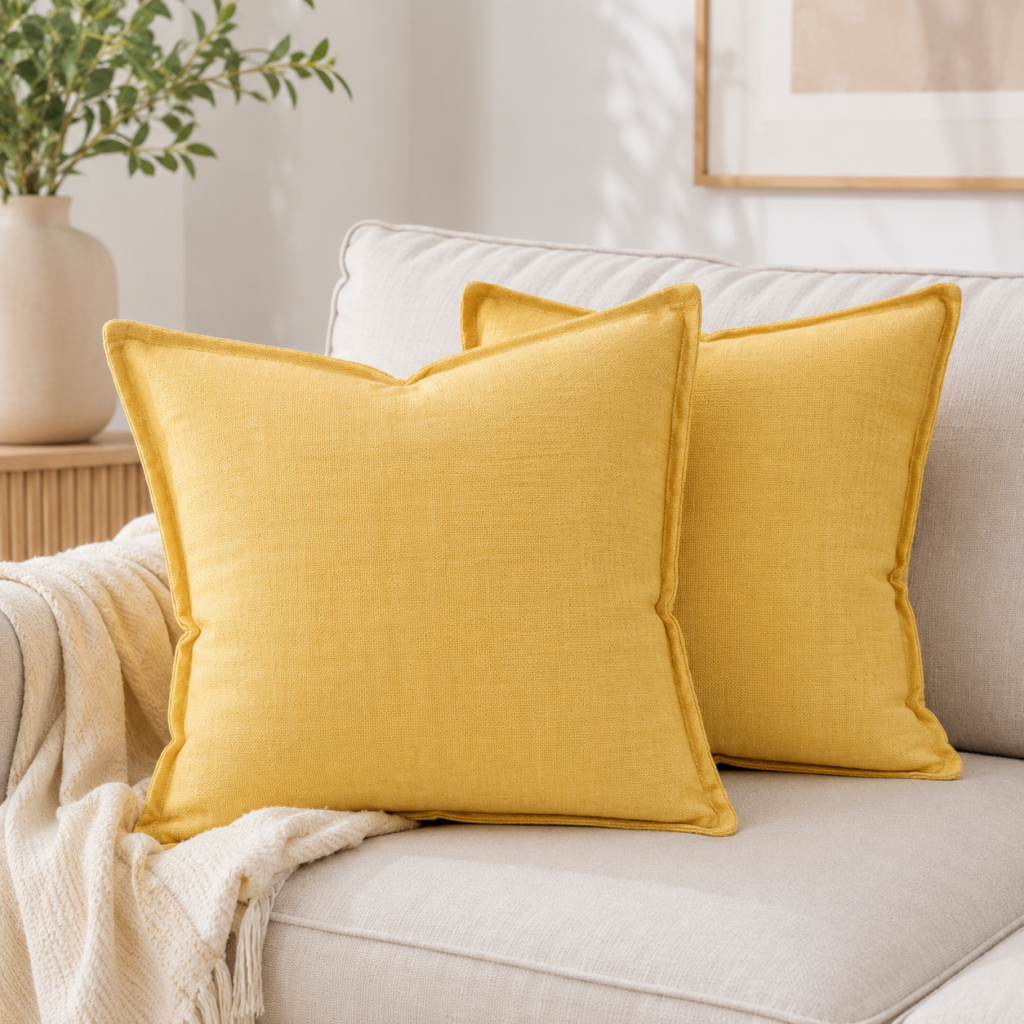 Un souffle jaune citron dans ta déco coussins jaunes