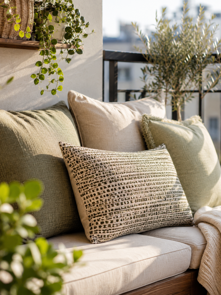Petite terrasse : 10 idées pour l’aménager avec style coussins terrasse urkalya
