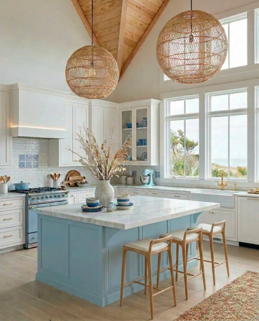 Le bleu bord de mer, la teinte de l'été cuisine bleu bord de mer