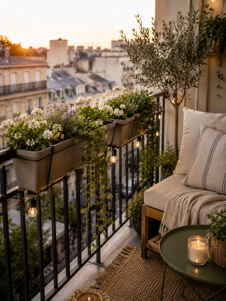 Petite terrasse : 10 idées pour l’aménager avec style jardinniere balcon urkalya