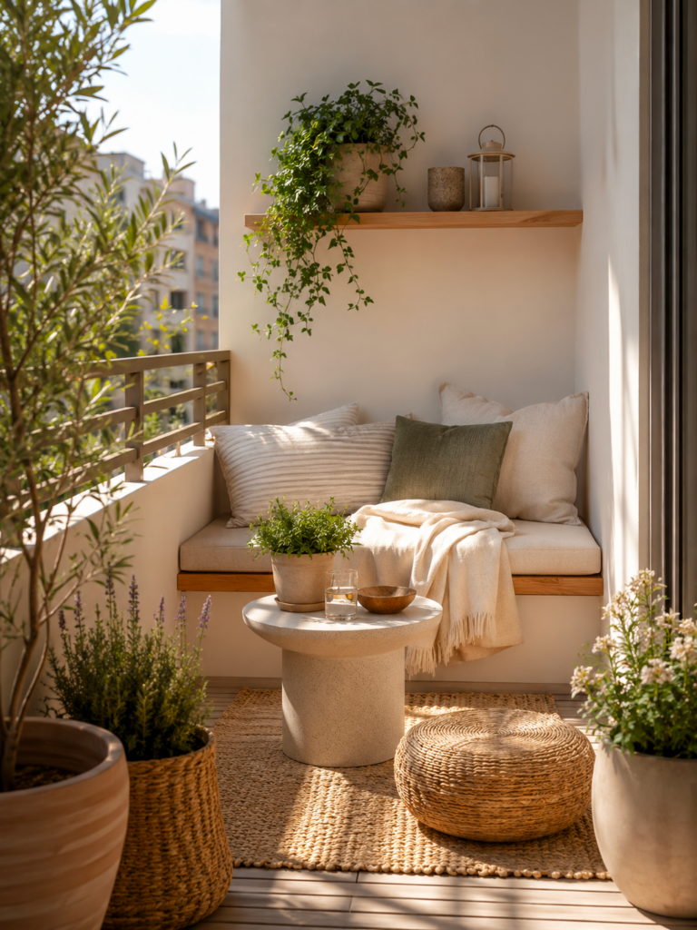 Petite terrasse : 10 idées pour l’aménager avec style petite terrasse banquette urkalya