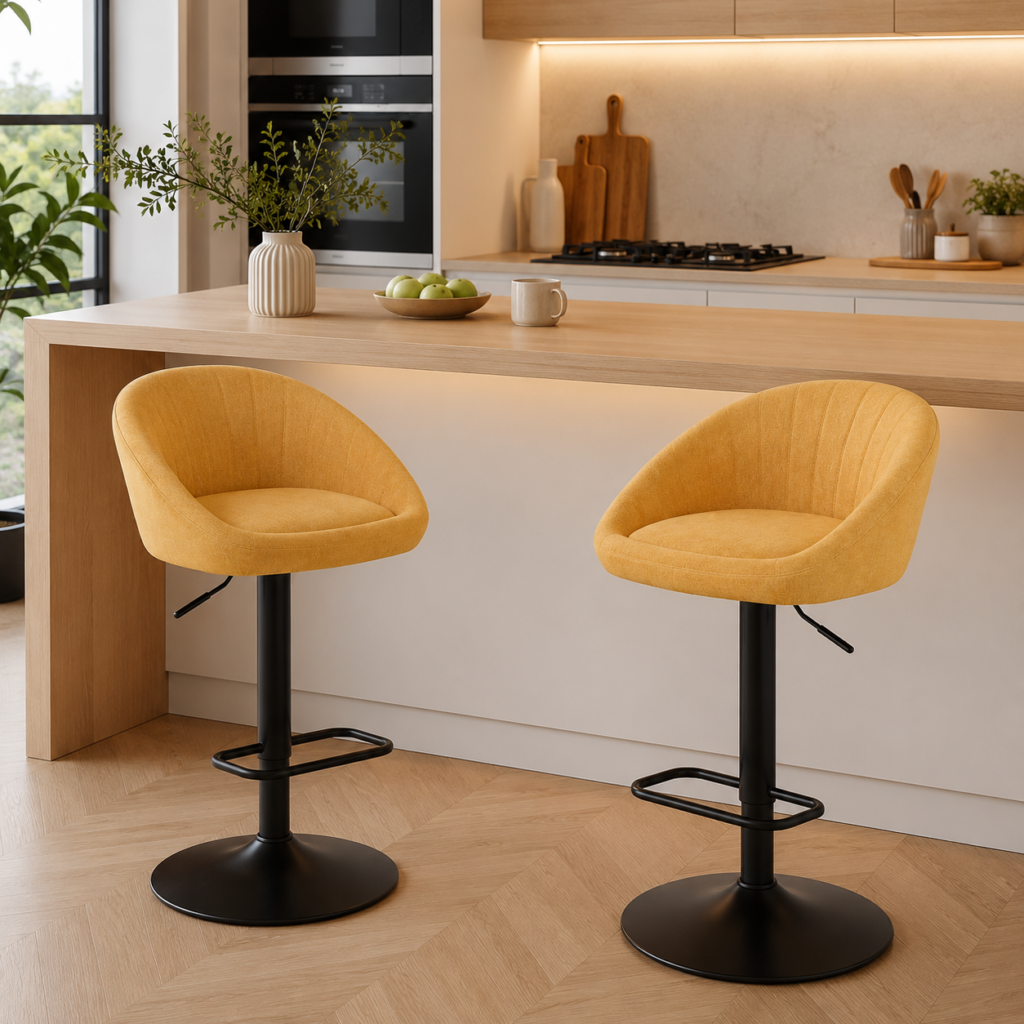 Un souffle jaune citron dans ta déco tabourets jaunes