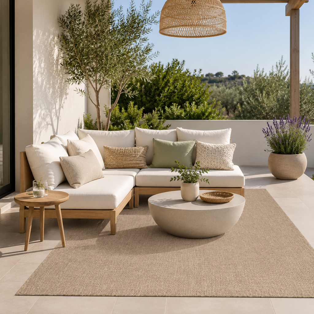 Petite terrasse : 10 idées pour l’aménager avec style tapis exterieur