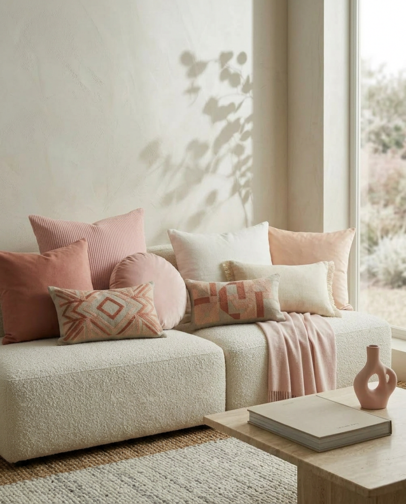 Idées déco, la vie en rose pastel urkalya textiles rose pastel