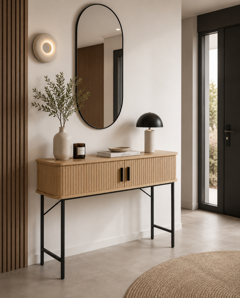 10 idées pour aménager votre entrée console bois urkalya